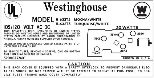 WESTINGHOUSE-H632T5-H633T5