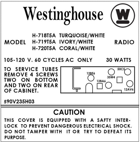 WESTINGHOUSE-H718T5A-H719T5A-H720T5A