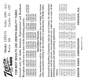 ZENITH-12S374