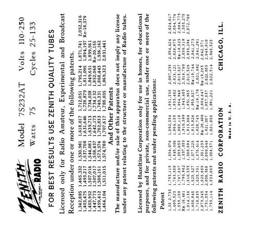 ZENITH-7S232AT