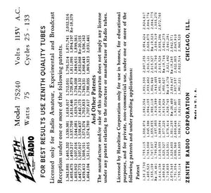 ZENITH-7S240