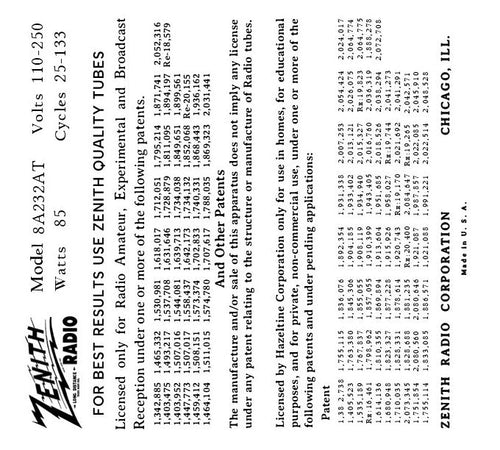 ZENITH-8A232AT