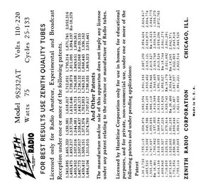 ZENITH-9S232AT