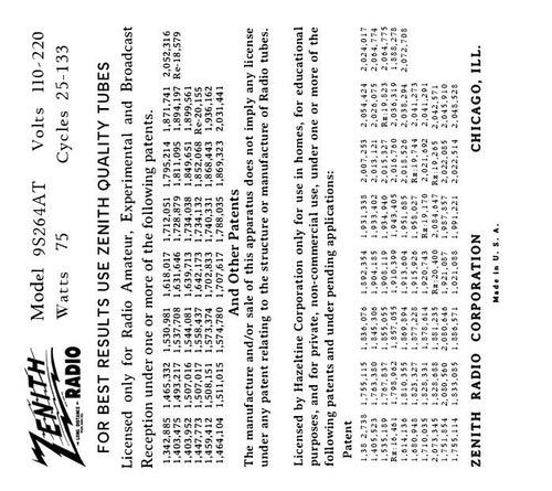 ZENITH-9S264AT