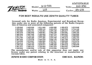 ZENITH-9S54A