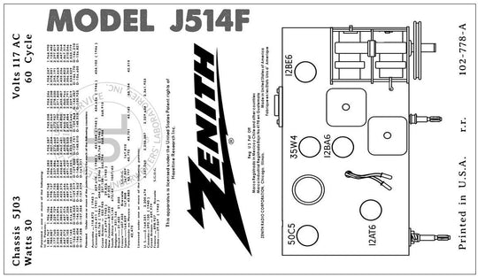 ZENITH-J514F - Retro Radio Shop