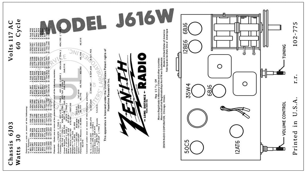 ZENITH-J616W