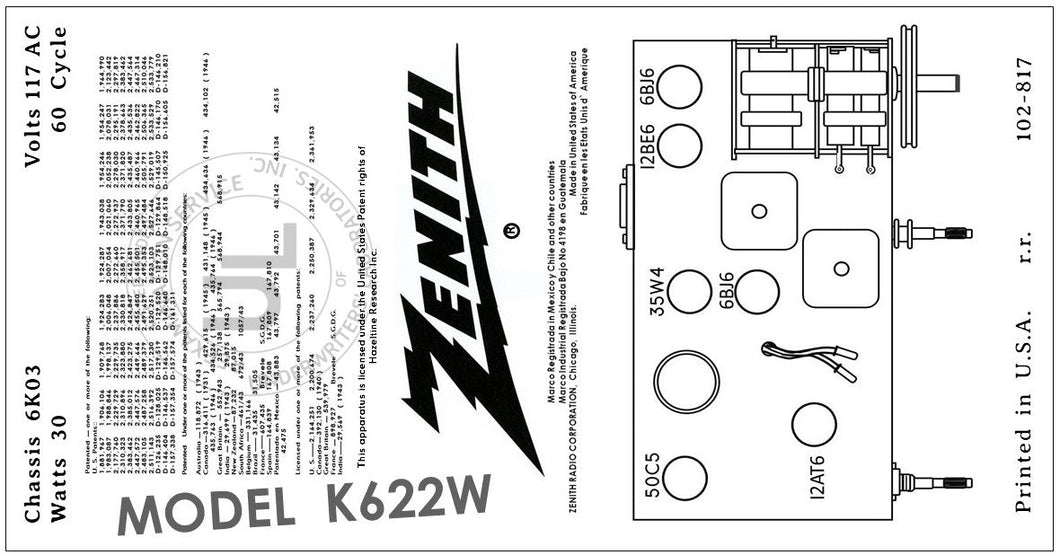 ZENITH-K622W