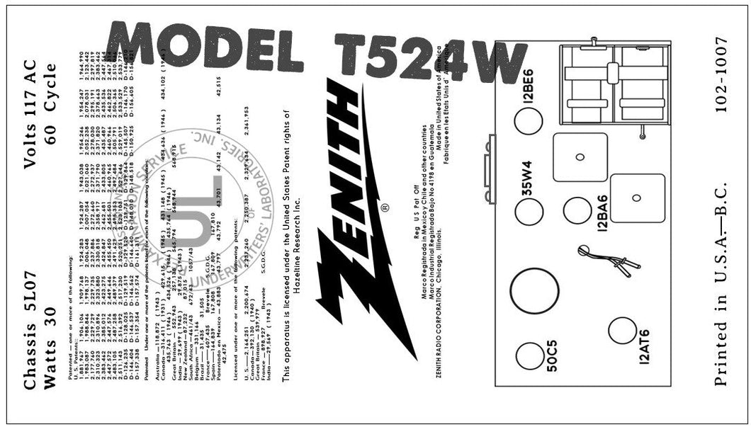 ZENITH-T524W