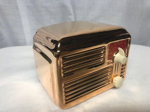 Copper Silvertone Midget Tube Radio With Bluetooth input.