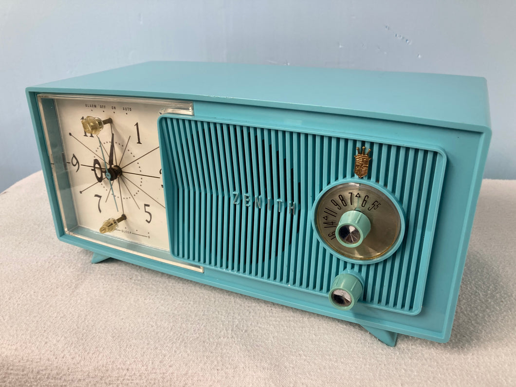 Zenith E514B Turquoise Tube Radio With Bluetooth input