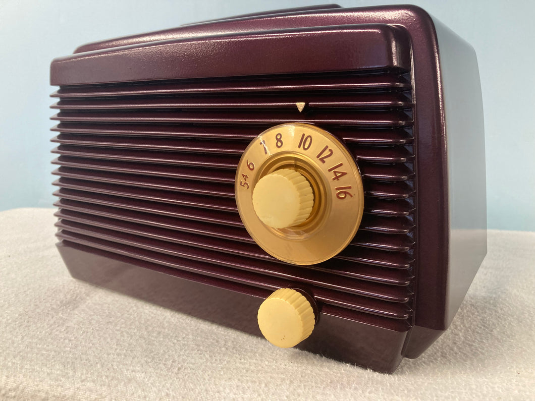 Cranberry pearl Marconi 305 Tube Radio With Bluetooth & FM Options