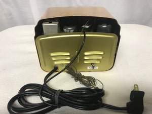 Copper Silvertone Midget Tube Radio With Bluetooth input.