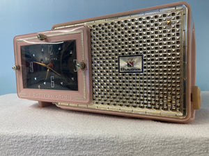 Stunning 1957 Pink Bulova Model 120 Tube Radio