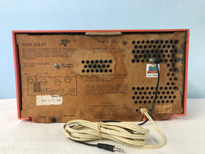Sylvania 1959 Model 1108 Salmon Pink Tube Radio With Bluetooth input.