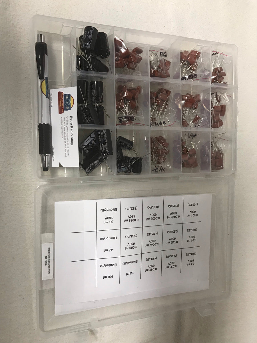 Capacitor Kit For Vintage Tube Radio, Phonograph, Amplifier Antique